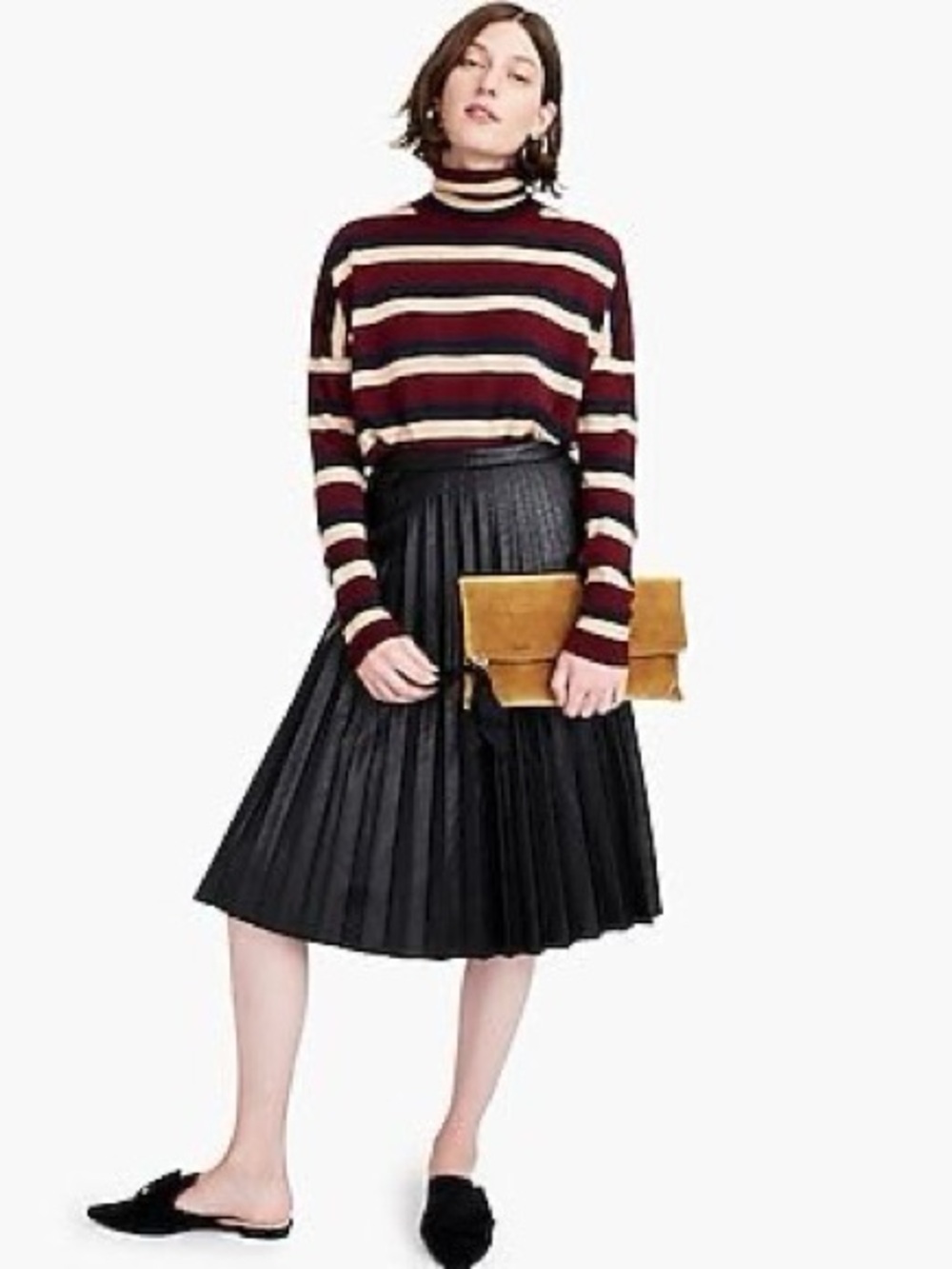 J.Crew Faux Leather Pleated Skirt in Black - EUC - Picture 10 of 15